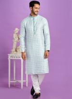 Semi Cotton Teal Green Traditional Wear Digital Printed Kurta Pajama